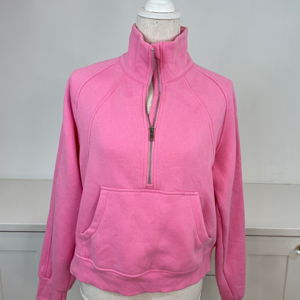 Pink Quarter-Zip Women's Top